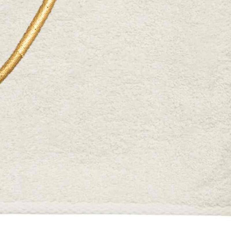 Avanti Linens Ivory/Gold Script Monogram Fingertip Towel Letter V - Fingertip Towel