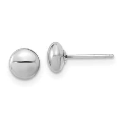 Curata 14k White Gold Polished 5.5mm Button Post Earrings