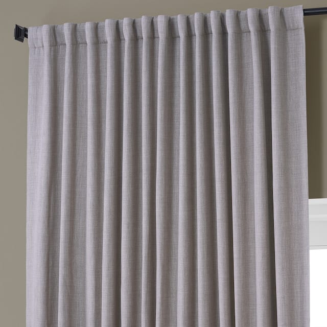 Exclusive Fabrics Faux Linen Extra Wide Room Darkening Curtain Panel