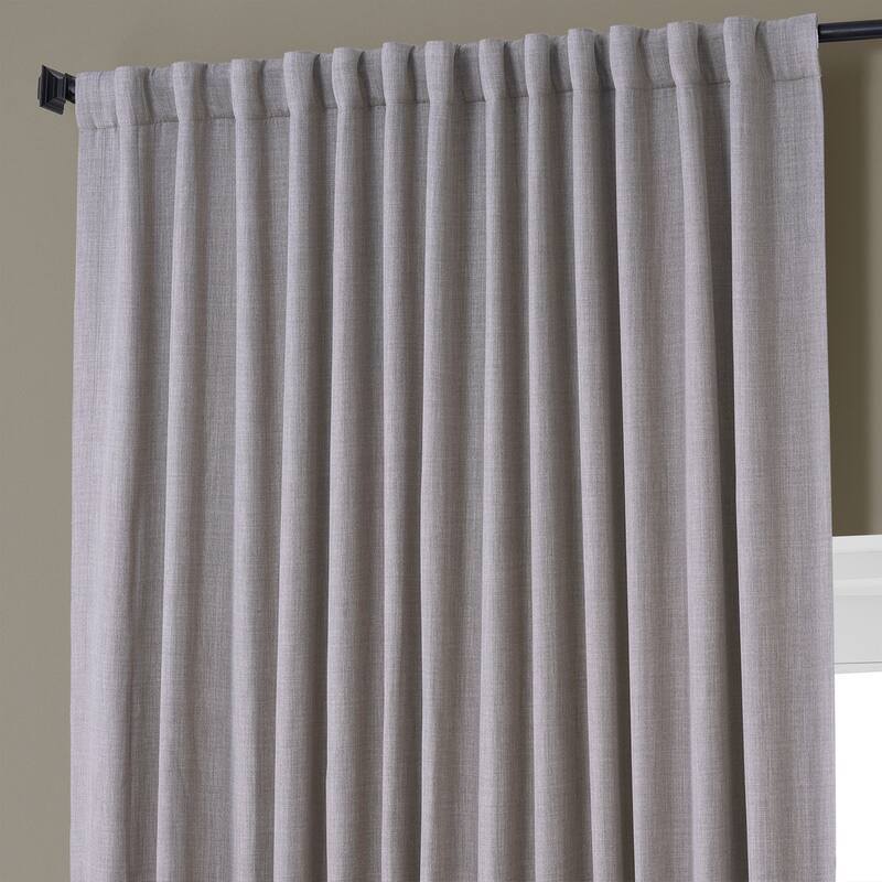 Exclusive Fabrics Faux Linen Extra Wide Room Darkening Curtain Panel
