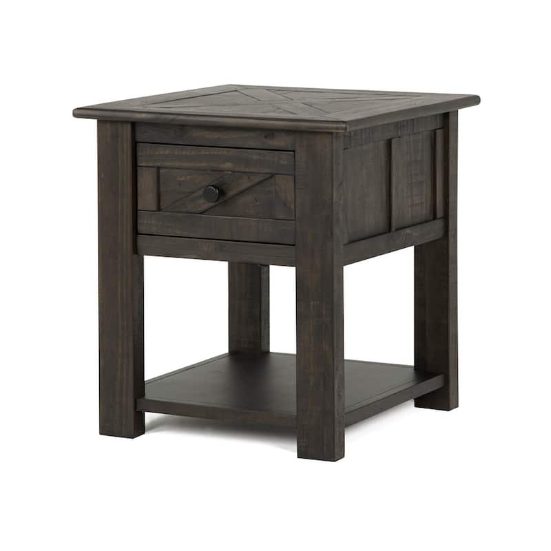 Magnussen Home Garrett Weathered Charcoal Rectangular End Table - 22''W x 23''D x 24''H - Wood