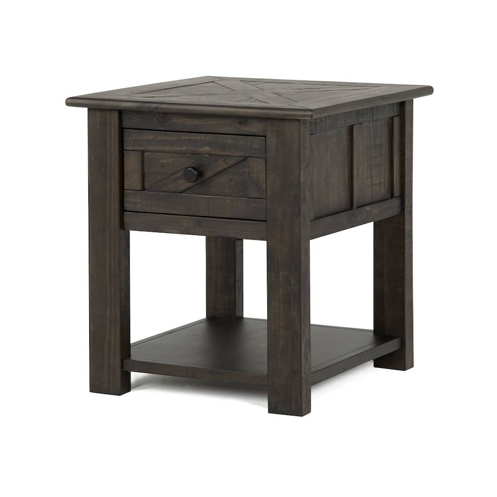 Magnussen Home Garrett Weathered Charcoal Rectangular End Table - 22''W x 23''D x 24''H