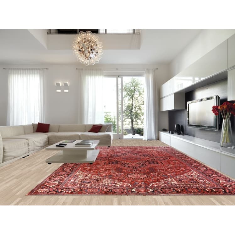 Hand Knotted Oriental 100% Wool Carpet Traditional Medallion Red Heriz Area Rug - 19' 3'' X 12' 0''