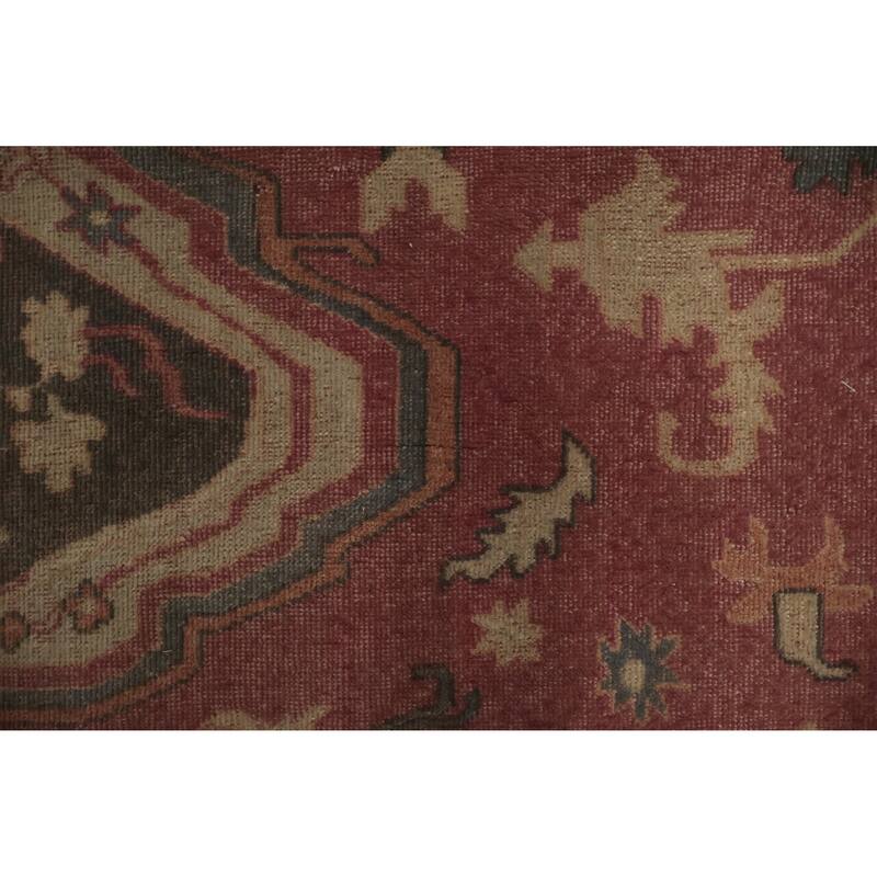 Hand Knotted Oriental 100% Wool Carpet Traditional Floral Pink Ziegler Area Rug - 11' 4'' X 8' 10''