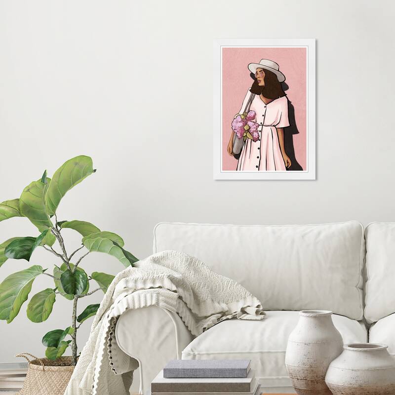 Wynwood Studio Prints Fashion and Glam Flowers too Pink and Modern & Contemporary Wall Art Canvas Print - White