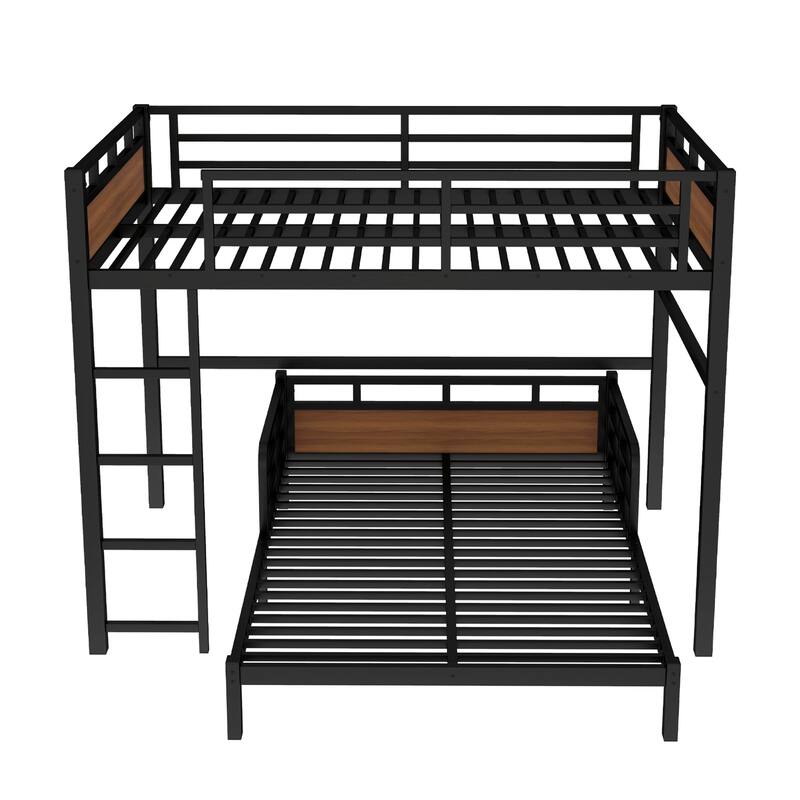 Metal High Loft Bed and Platform Bed, Heavy Duty Metal Bunk Bed Frame, Noise Free, Can be Converted into 2 Beds