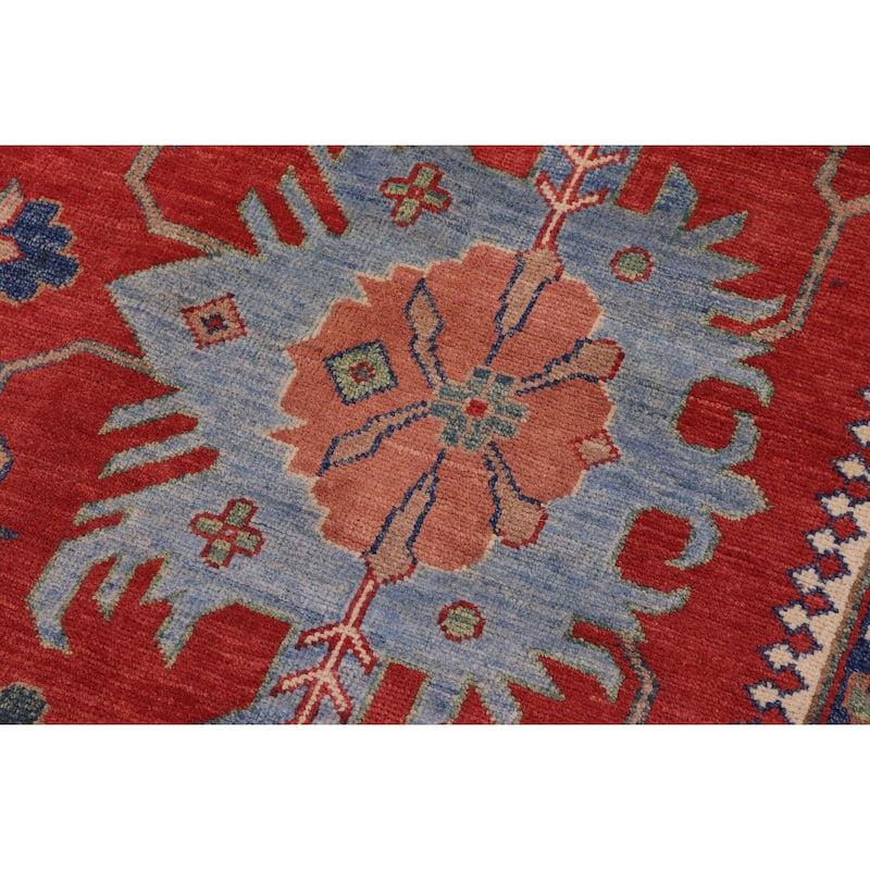 Tribal Kazak Isai Red/Beige Wool Rug - 10'2'' x 13'11''