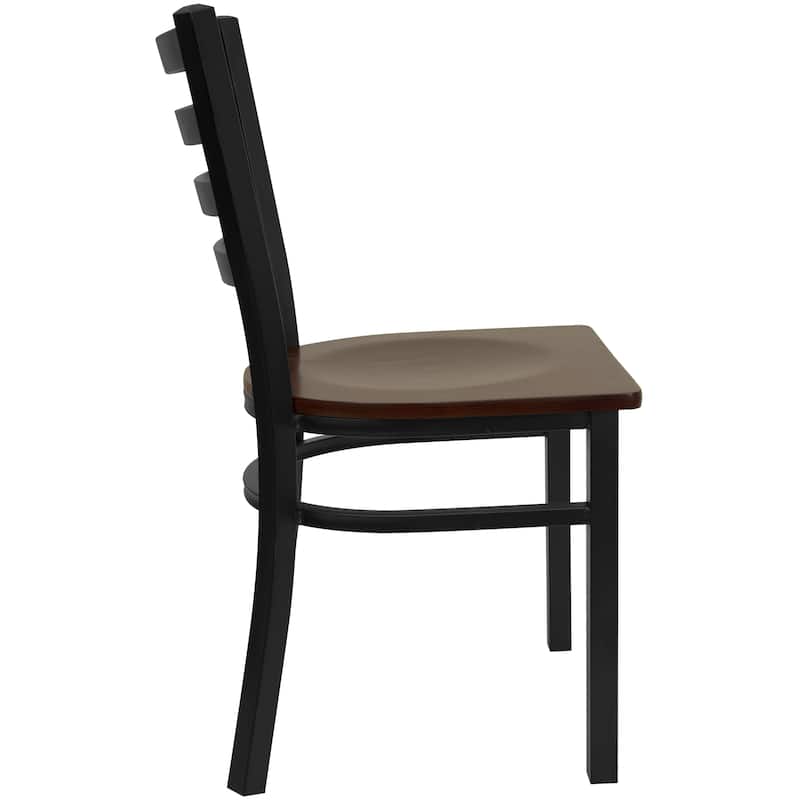 Ladder Back Metal Restaurant Chair - 16.5"W x 17"D x 32.25"H - 16.5"W x 17"D x 32.25"H