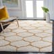 SAFAVIEH Hudson Shag Ogee Trellis 2-inch Thick Area Rug - 8' x 10' - Ivory/Gold