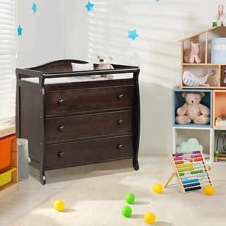 3 Drawer Changing Table Infant Diaper Changing Station with Drawers
