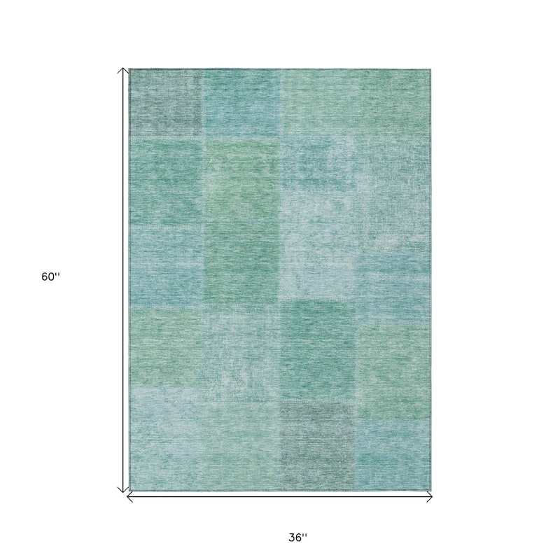 HomeRoots Patchwork Transitional Rectangle Outdoor Rug