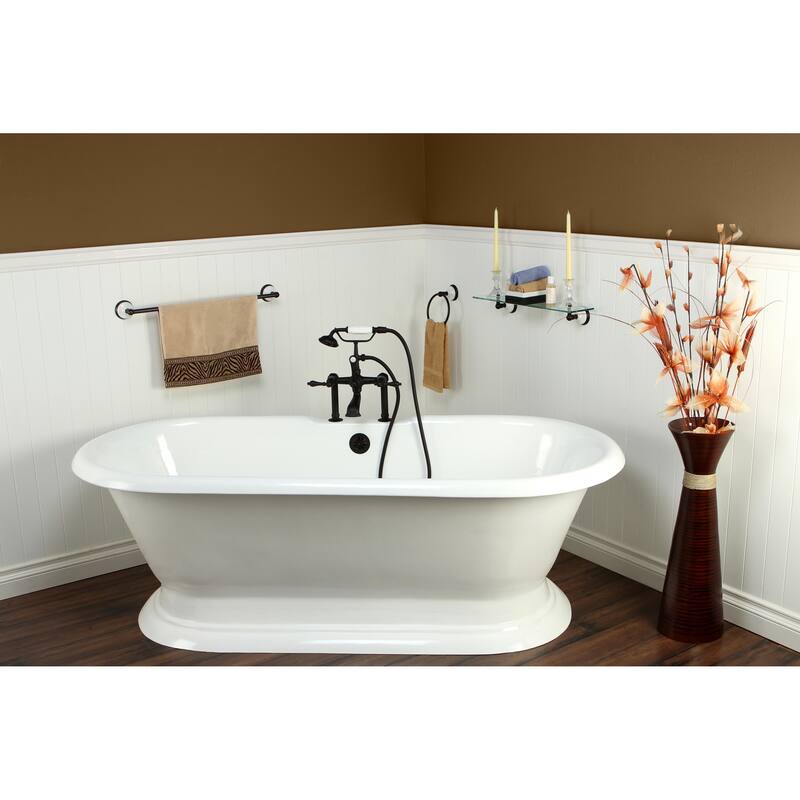 Kingston Brass Aqua Eden 72-1/16" Free Standing Cast Iron Soaker