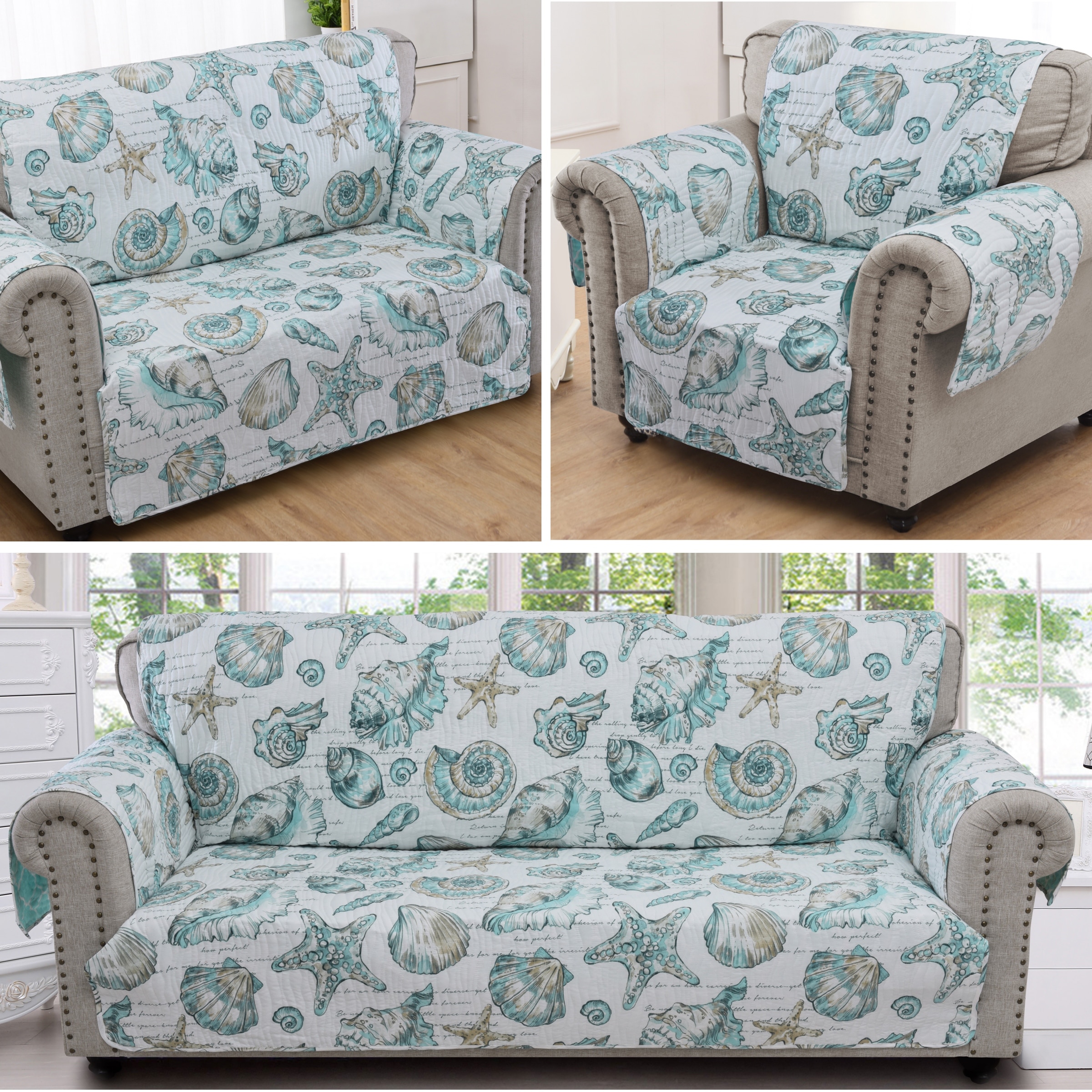 Barefoot Bungalow Cruz Reversible Loveseat Protector - 103x76in