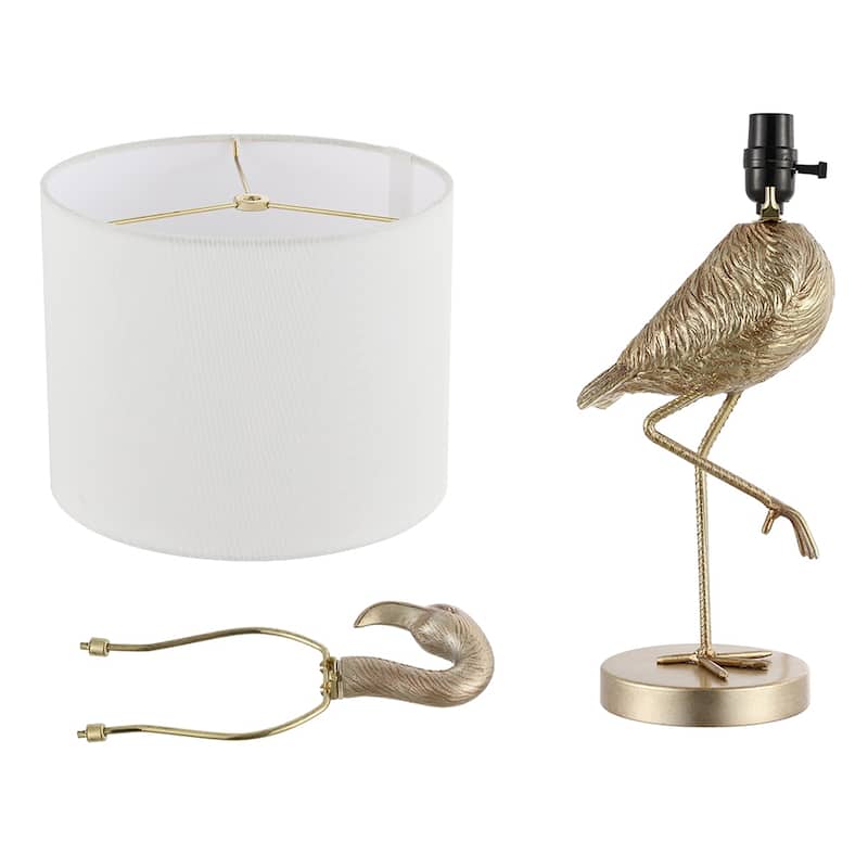 Aaliyah 25in Champaign Gold Resin Table Lamp with White Linen Shade - 25"H