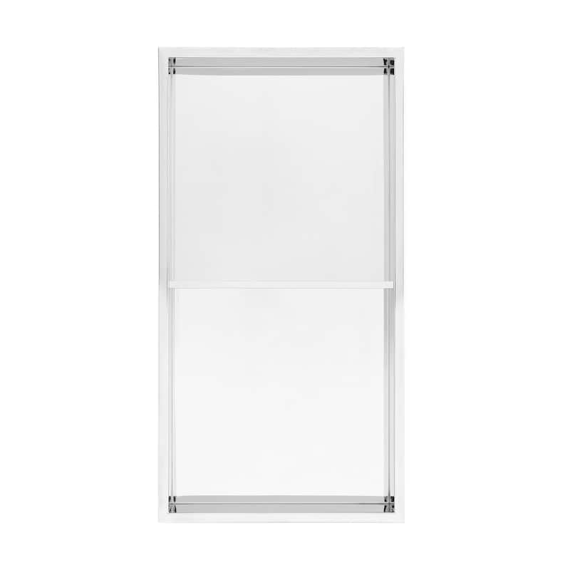 Voltaire 12"x24" Stainless Steel Double Shelf Niche in Chrome - sliver