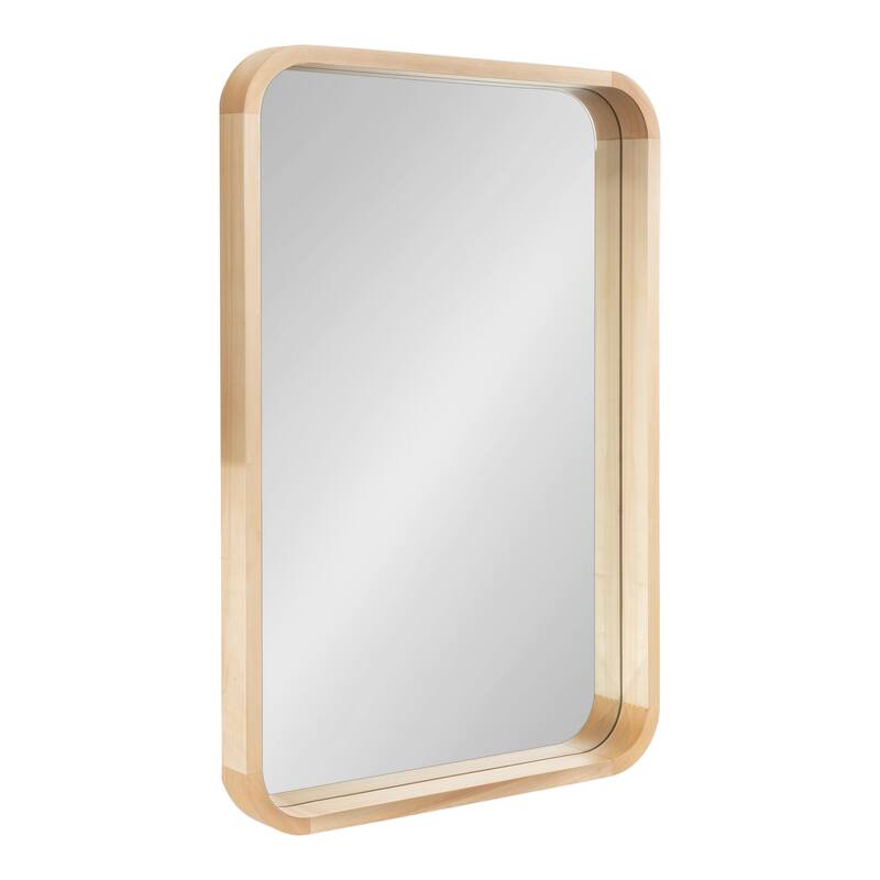 Kate and Laurel Hutton Wood Framed Radius Rectangle Mirror - 24x36 - Natural