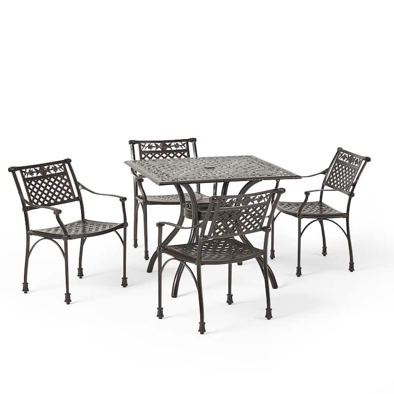 Ridgecrest 5-piece Patio Dining Set by Christopher Knight Home - Hammered Bronze