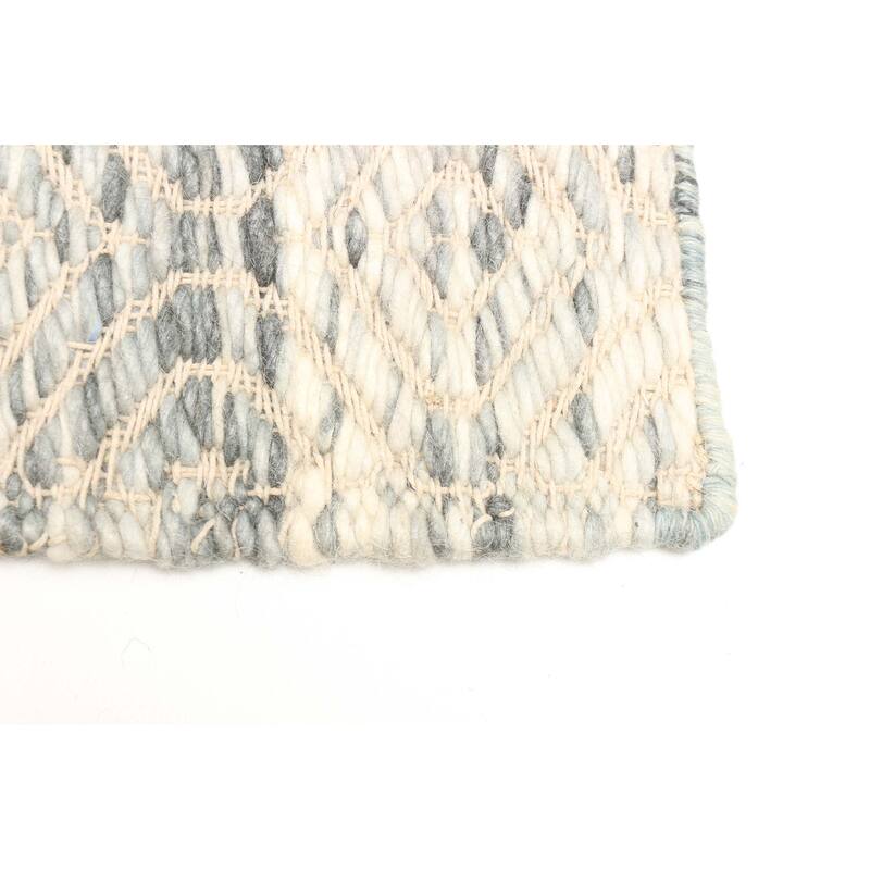 ECARPETGALLERY Braid weave Sienna Grey Wool Rug - 5'1 x 7'6