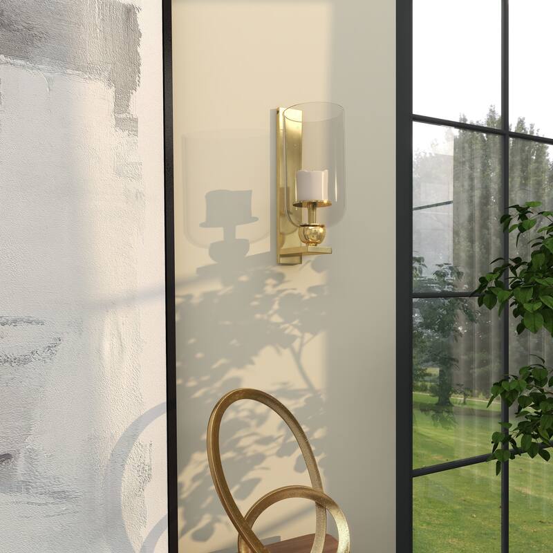 Aluminum Metal Single Candle Wall Sconce - Silver, Gold, Black - Roche River Decor