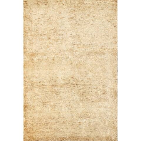 Decorative Solid Contemporary Oriental Area Rug Hand-knotted Carpet - 4'5" x 6'4"