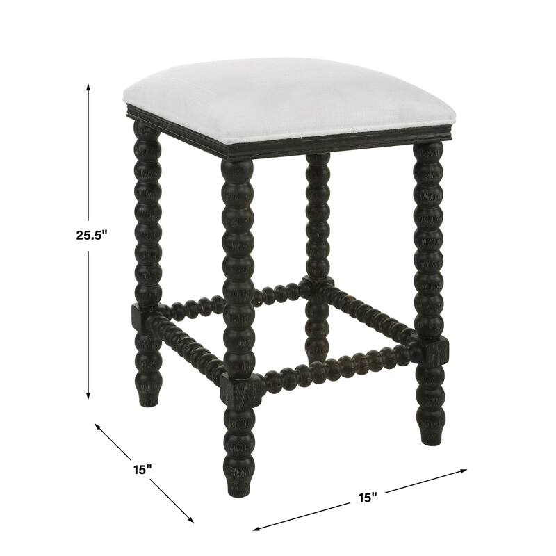 Upholstered Backless Counter Stool - 25.5" - Black and White