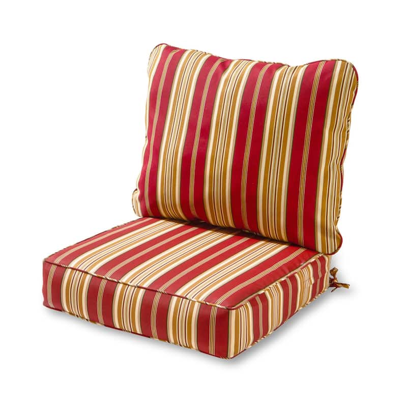 Premium Deep Seat Outdoor Cushion Set by Greendale Home Fashions (Cushions Only) - Roma Stripe
