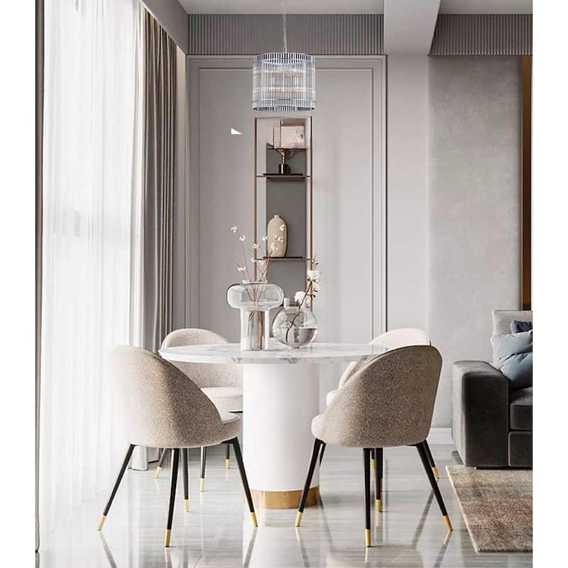 6-Light Chrome Chandelier With Clear Crystal Rods