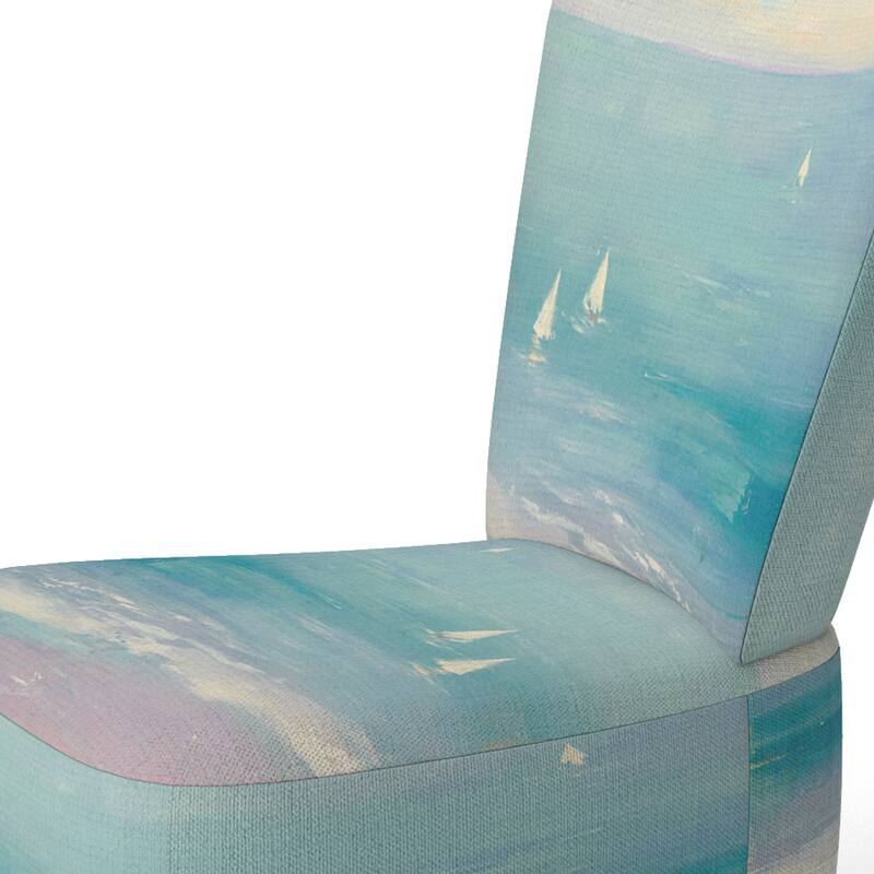 Designart "From the Shore" Upholstered Beach Accent Chair - Nautical & Coastal Arm Chair For Bedroom