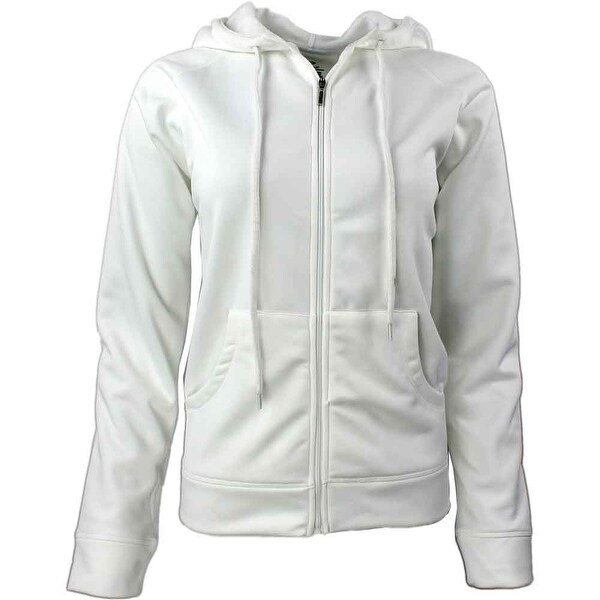 white full zip sweatshirt