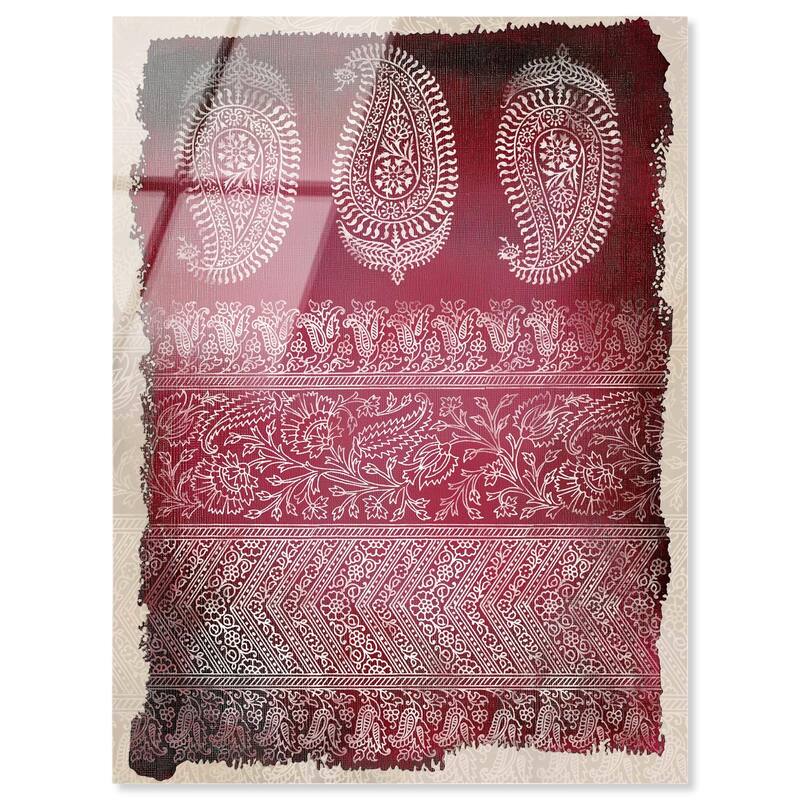 Burgundy Stamps Acrylic by Art Remedy, Ready to Hang - 16" x 20"