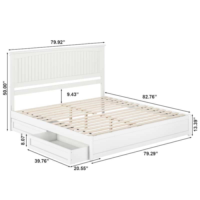 Malta Platform Bed with Panel Footboard and Storage Drawers