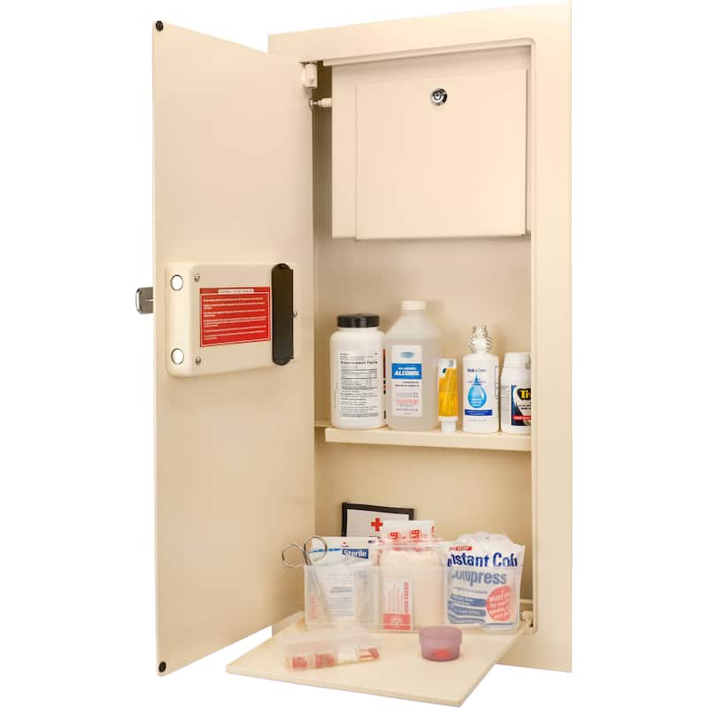 0.82 Cubic Ft Left Open Beige Biometric Wall Safe