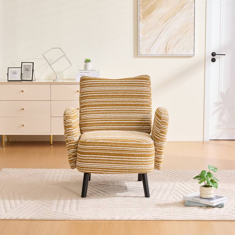 Modern style armchair with sanded fabric