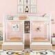 preview thumbnail 1 of 7, White Metal Full-Twin-Twin Triple Bunk Bed w/ Drawers & Desk Unisex Triple Bunk - White