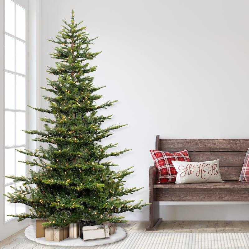 Puleo International 7.5 ft. Pre-Lit Aspen Fir Artificial Christmas Tree