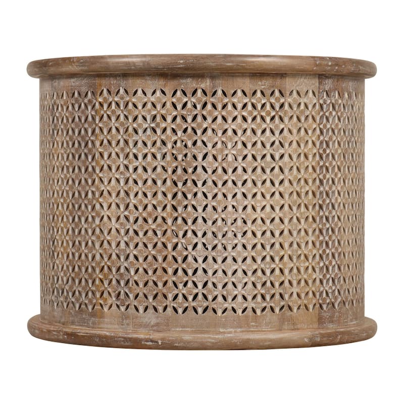 Sumter 23-inch Diameter Mango Wood Drum Coffee Table