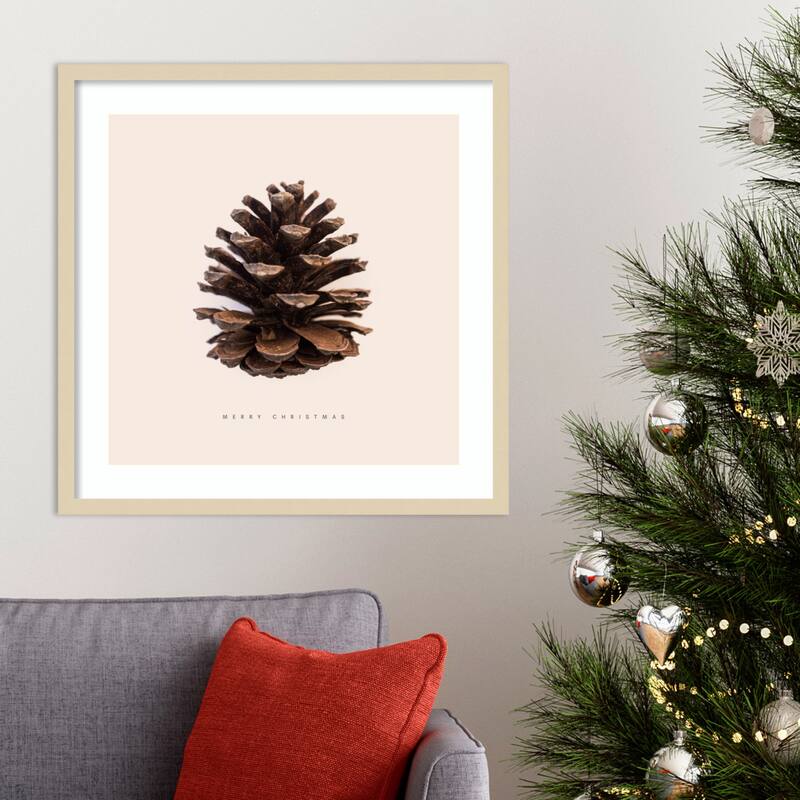 Merry Christmas No 1 by Florent Bodart Wood Framed Wall Art Print