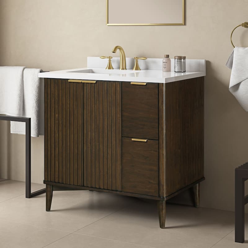 Gabi Bathroom Vanity with White Engineered Stone Top