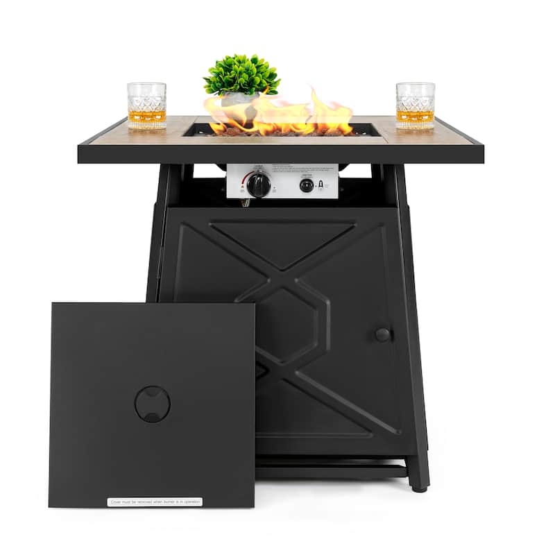 Outdoor 50,000 BTU Propane Gas Fire Pit Table with Cover