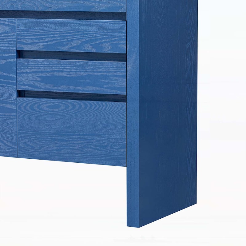 Functional Sideboard with Drawers and Semi - Open Shelf