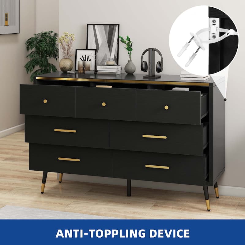 Moasis Modern 6/7 Drawer Chest Drawers Furniture Storage Cabinet For Bedroom Living Room