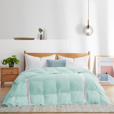 Breathable & Moisture-Wicking Blanket White Down Comforter for Hot Sleeper