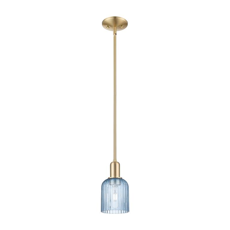 Innovations Lighting 716-1S-10-5 Bridal Veil Pendant Bridal Veil 5" - Champagne Bronze / Blue