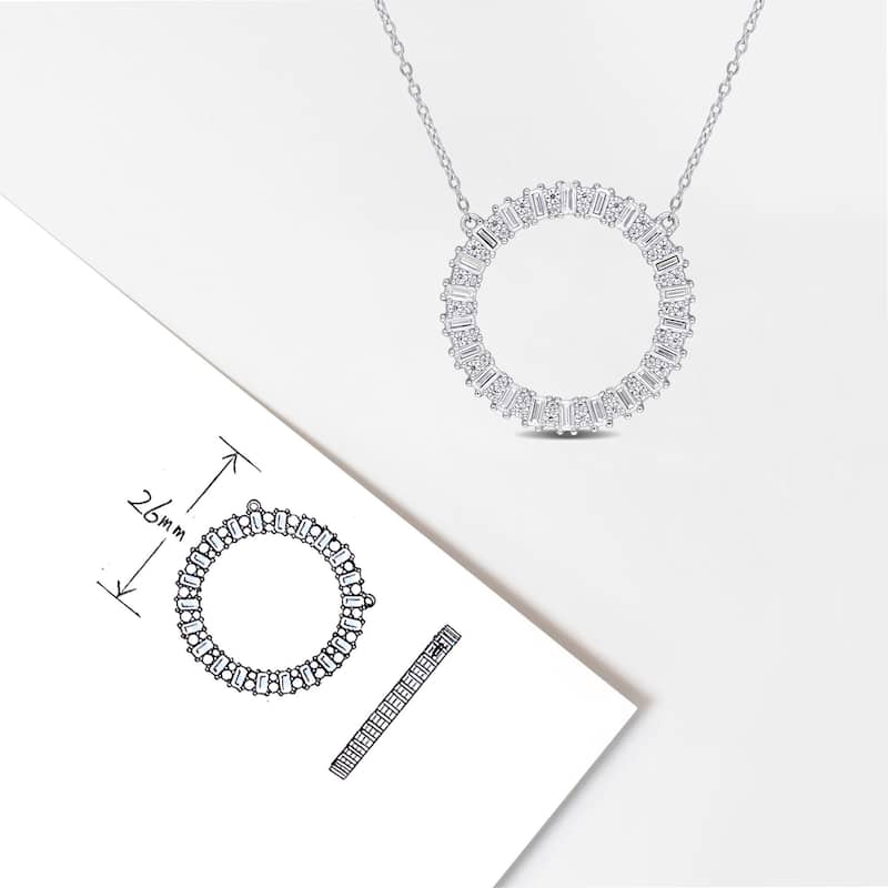 Miadora 1 5/8ct DEW Created Moissanite Circle Necklace Sterling Silver
