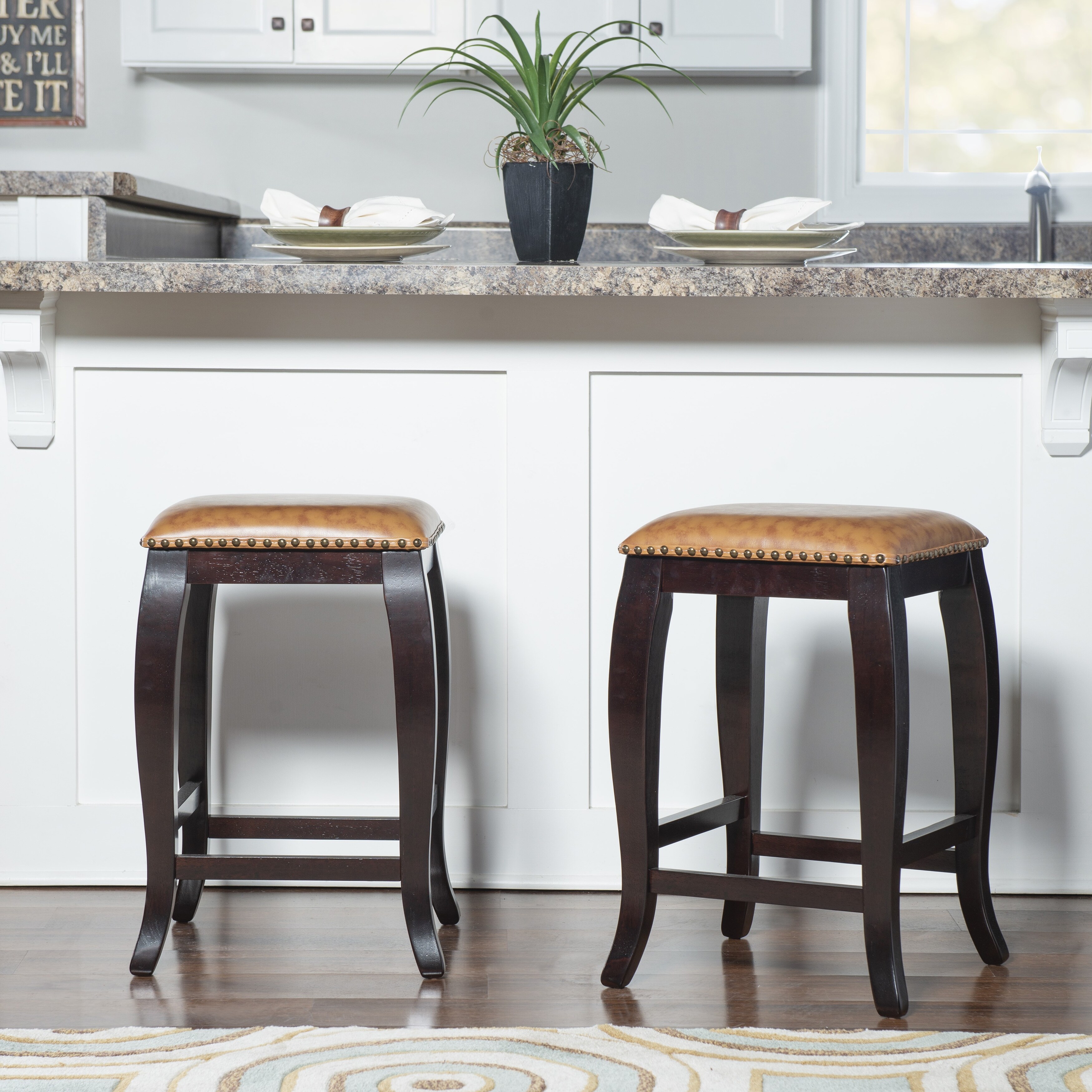 Shop Linon Pinnacle Backless Counter Stool Dusty Brown Seat Overstock 9303400