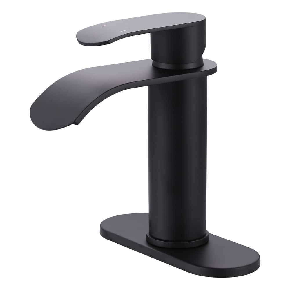WOWOW Water Fall Bathroom Faucet with Deckplate Included