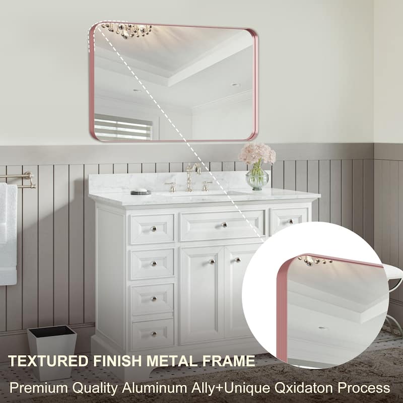 Rectangle Bathroom Mirror for Vanity Wall Mounted Vertical Horizontal Makeup Mirror