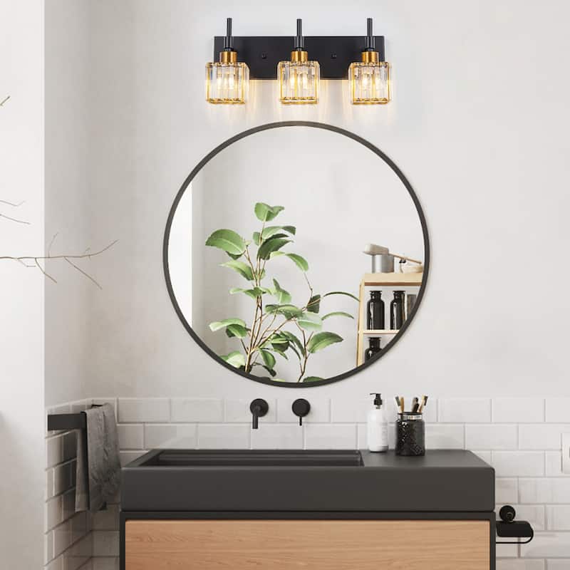 Ora Modern Dimmable Crystal Bathroom Light Fixtures Over Mirror Glam Vanity Lights