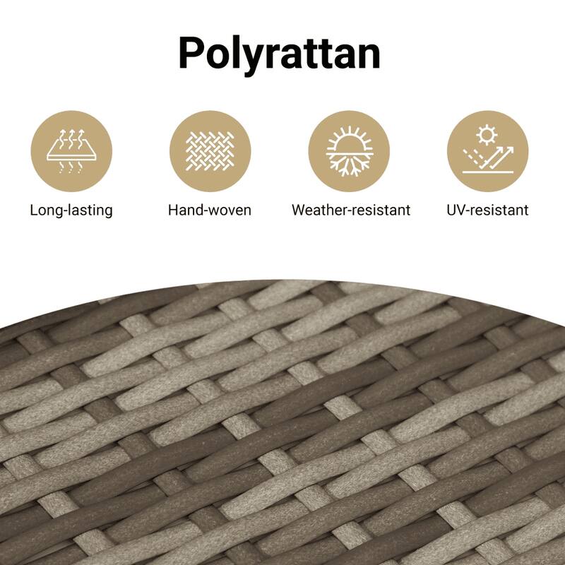 vidaXL Patio Side Tables Side Coffe Tea Table 2 Pcs Poly Rattan Solid Wood - 13.4 x 21.7 x 14.6 in
