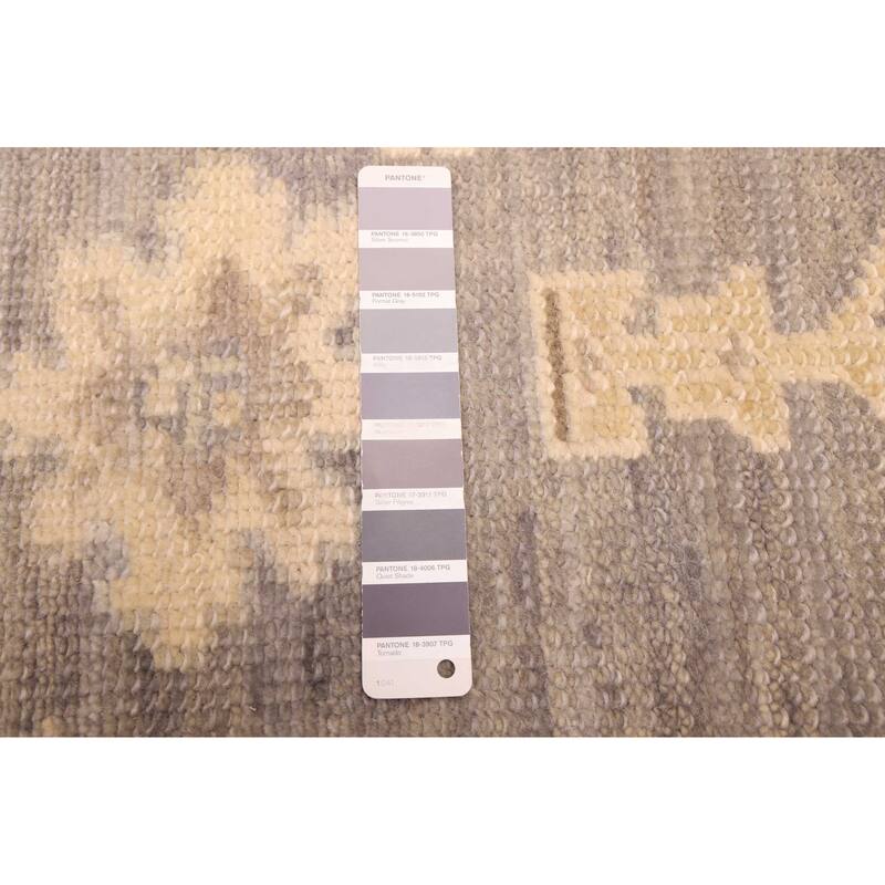 ECARPETGALLERY Hand-knotted Kavya Oushak Dark Grey Wool Rug - 8'10 x 11'8